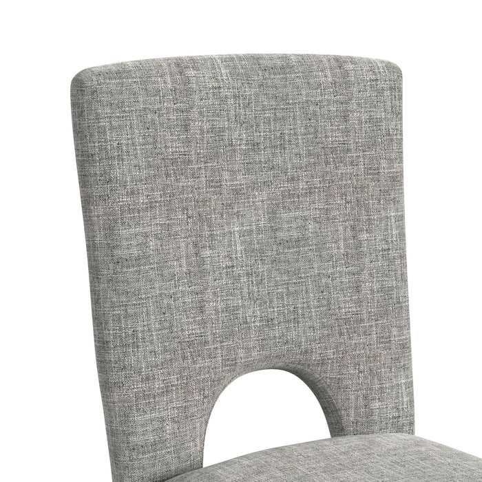 Oregon Dining Side Chair with Grey Fabric in Black (2 Per Carton)