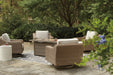 Beachcroft Beachcroft Fire Pit Table with Four Nuvella Swivel Lounge Chairs - American Home Express Outlet (San Antonio, TX)