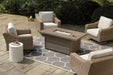 Beachcroft Beachcroft Fire Pit Table with Four Nuvella Swivel Lounge Chairs - American Home Express Outlet (San Antonio, TX)