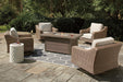 Beachcroft Beachcroft Fire Pit Table with Four Nuvella Swivel Lounge Chairs - American Home Express Outlet (San Antonio, TX)
