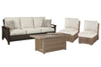 Beachcroft Outdoor Sofa, Lounge Chairs and Fire Pit - American Home Express Outlet (San Antonio, TX)