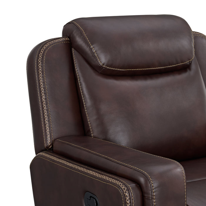 Panther Motion Loveseat with Console in Neono Brown