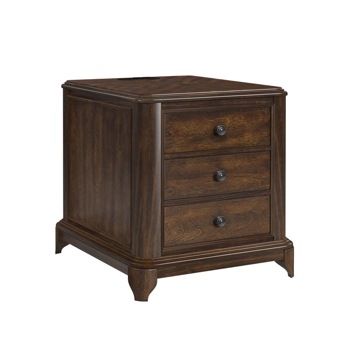 Phillipe 2-Drawer Cabinet with USB in Cherry