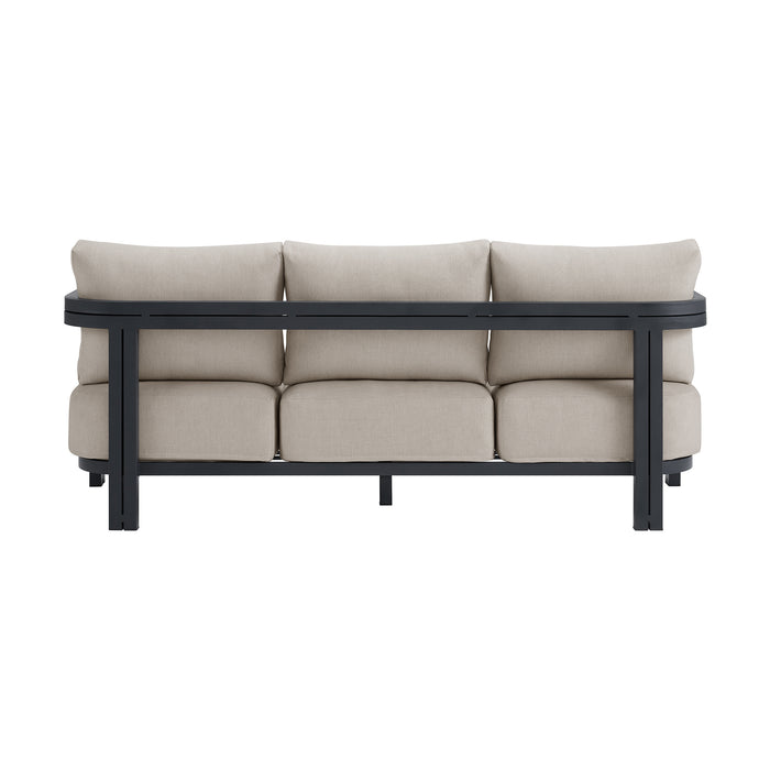 Playa Sofa - Dark Grey and Olefin Beige with 2 Pillows - American Home Express Outlet (San Antonio, TX)