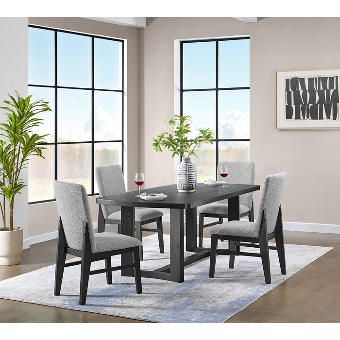 Portland Standard Height Dining Set in Black-Rectangular Table and Four Chairs