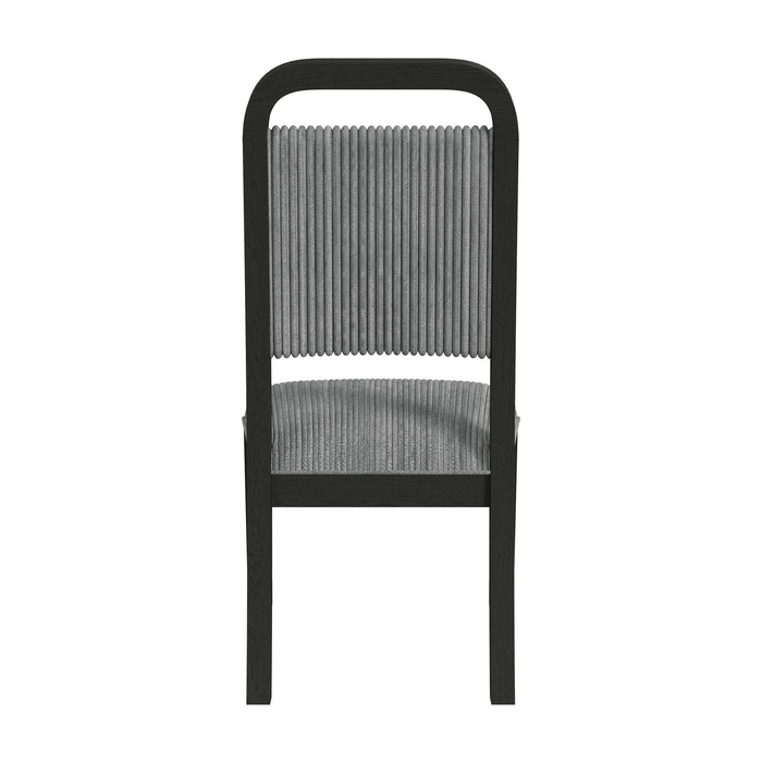 Ridgemont Dining Side Chair with Grey Fabric in Black with Grain (2 Per Carton) - American Home Express Outlet (San Antonio, TX)