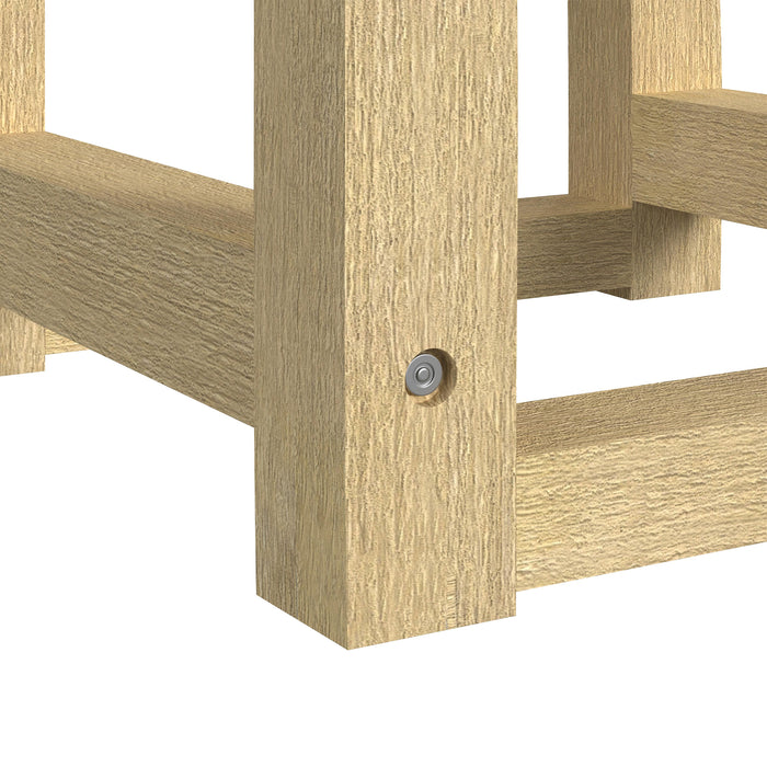 Ridgemont Dressing Stool with White Fabric in Natural - American Home Express Outlet (San Antonio, TX)