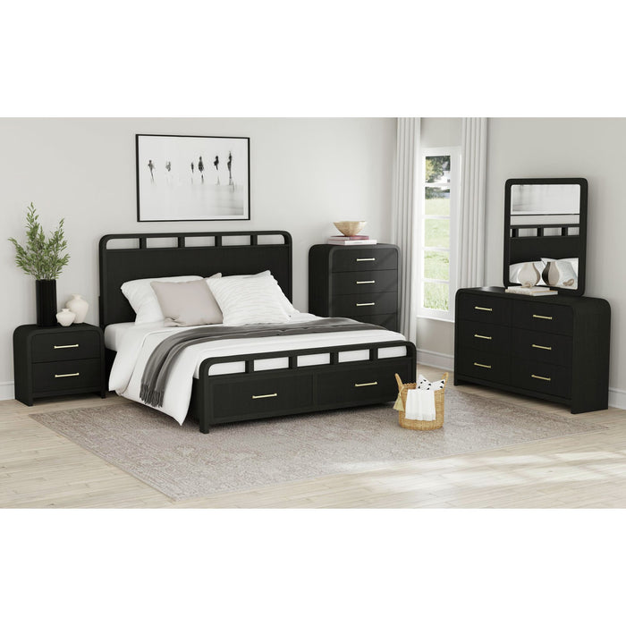 Ridgemont Dresser and Mirror Set in Black with Grain - American Home Express Outlet (San Antonio, TX)