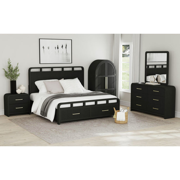 Ridgemont Storage Bed in Black with Grain - American Home Express Outlet (San Antonio, TX)