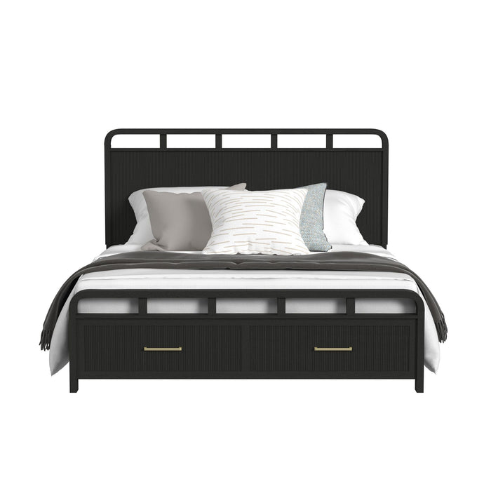 Ridgemont Storage Bed in Black with Grain - American Home Express Outlet (San Antonio, TX)