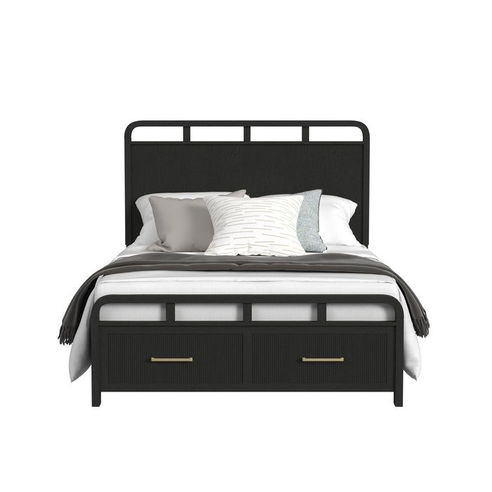 Ridgemont Storage Bed in Black with Grain - American Home Express Outlet (San Antonio, TX)