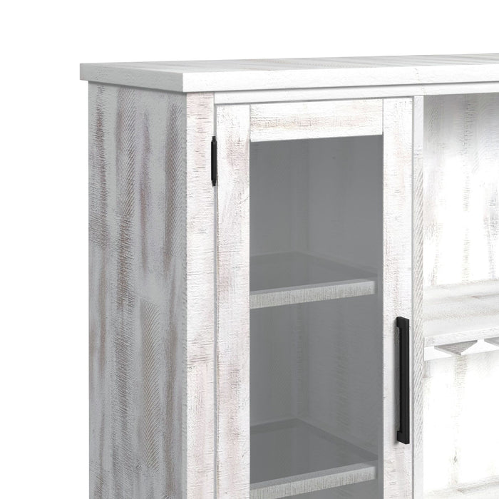 Rogen Rustic Buffet & Hutch with LED in Rustic White - American Home Express Outlet (San Antonio, TX)