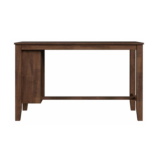 Santa Barbara Kitchen Island & 2 Counter Stools with Dark Grey Fabric in Walnut - American Home Express Outlet (San Antonio, TX)