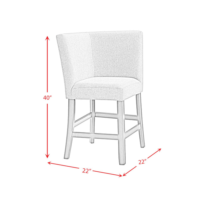 Seneca Counter 3PC Corner Bench with Grey Fabric in Brown - American Home Express Outlet (San Antonio, TX)