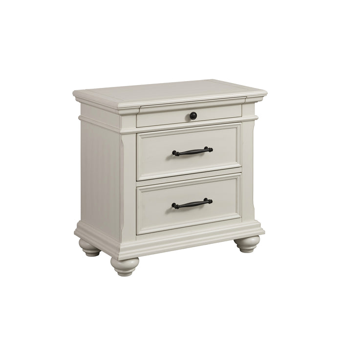 Slater Nightstand w/USB in Antique White