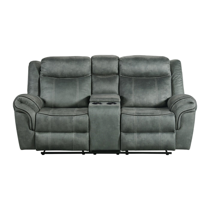 Sorrento 2PC Living Room Set in FB367 Charcoal-Sofa & Loveseat