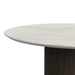 Sylvie Round Dining Table with White Faux Marble Top in Dark Brown - American Home Express Outlet (San Antonio, TX)