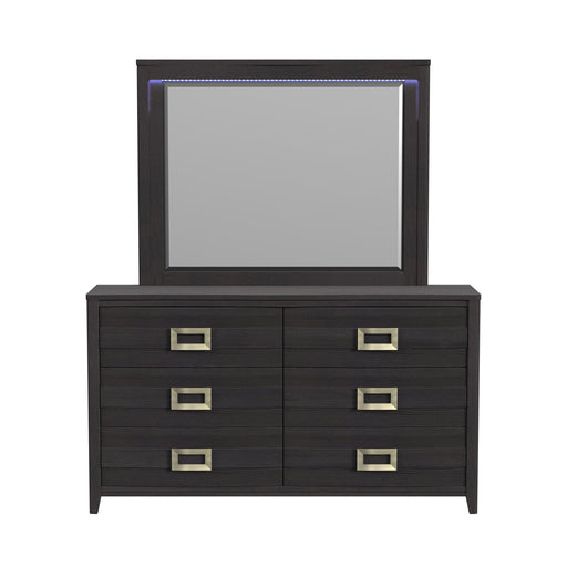Tobias Dresser and Mirror Set with LED in Black - American Home Express Outlet (San Antonio, TX)