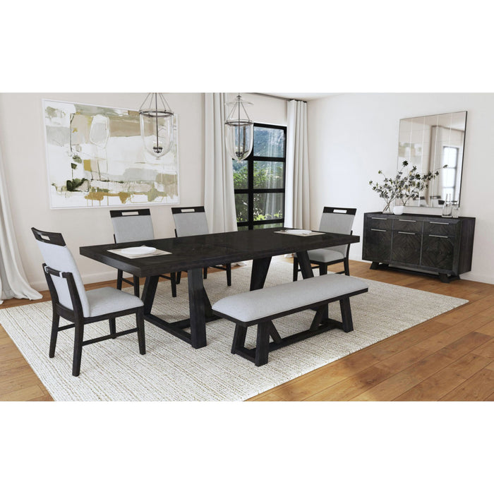 Transcend Standard Height Dining Set in Charcoal-Table and Four Chairs