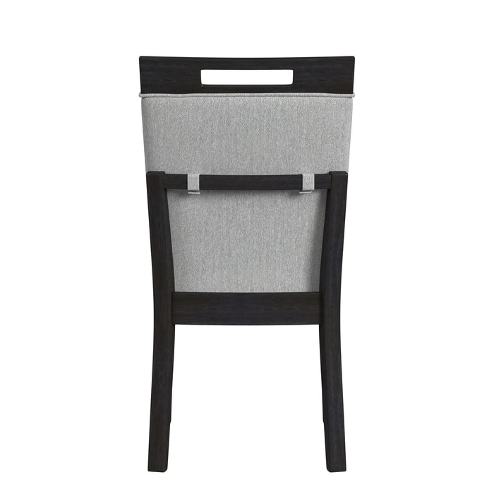 Transcend Dining Side Chair with Light Grey Fabric in Charcoal (2 Per Carton) - American Home Express Outlet (San Antonio, TX)