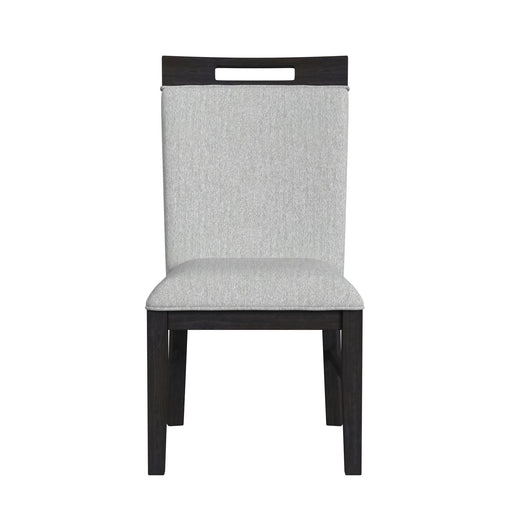 Transcend Dining Side Chair with Light Grey Fabric in Charcoal (2 Per Carton) - American Home Express Outlet (San Antonio, TX)