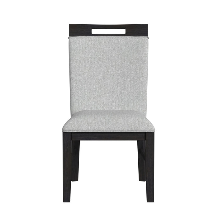 Transcend Dining Side Chair with Light Grey Fabric in Charcoal (2 Per Carton) - American Home Express Outlet (San Antonio, TX)