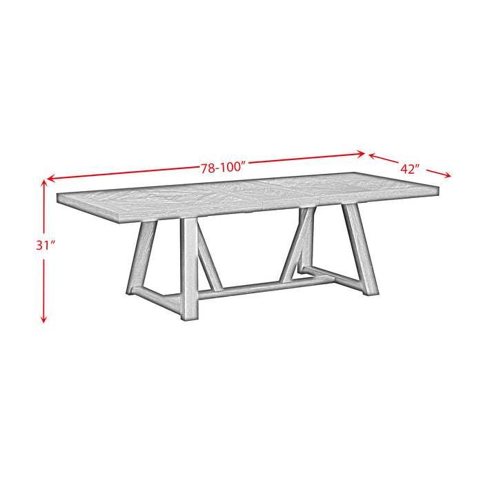 Transcend Dining Table with 22" Leaf in Charcoal