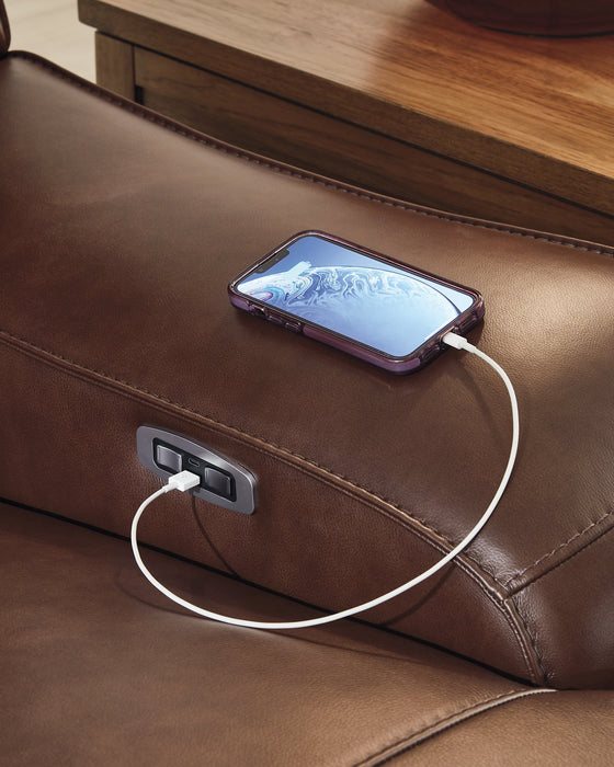 DeepWakes Reclining Sectional with Storage Console - American Home Express Outlet (San Antonio, TX)