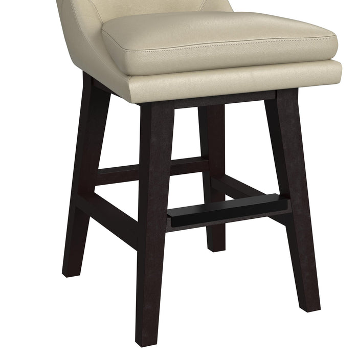 Villanova Swivel Counter Stool with Beige PU in Espresso (2 Per Carton)