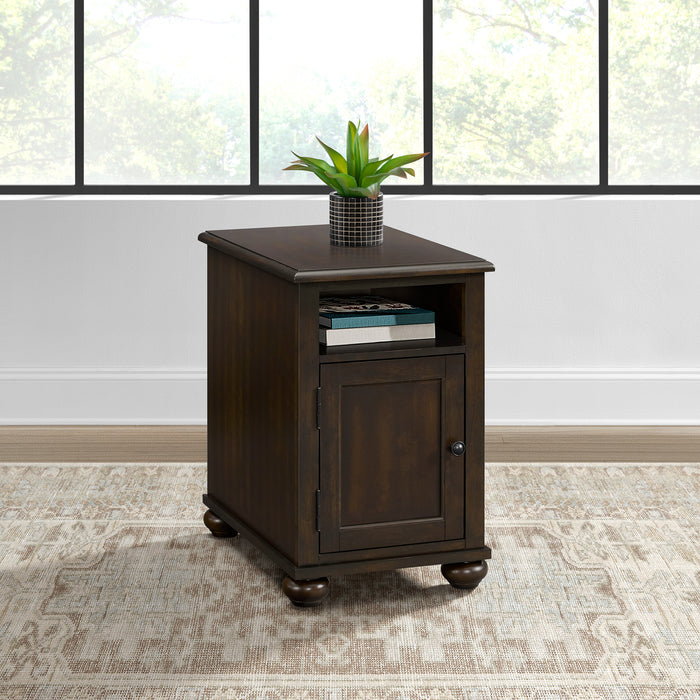 Wagner Chairside Table with USB in Cherry - American Home Express Outlet (San Antonio, TX)