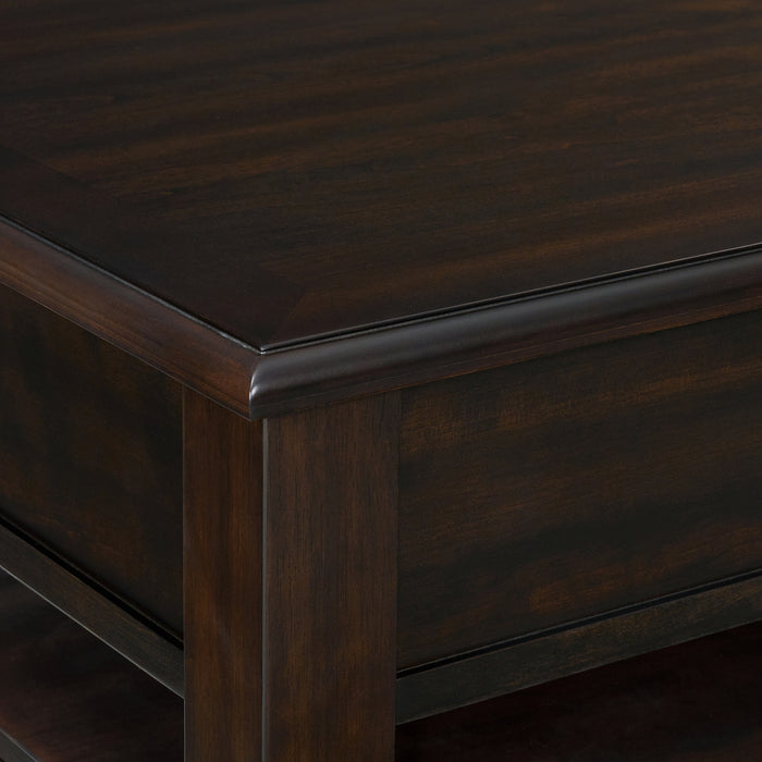 Wagner Square Lift-Top Coffee Table w/ Casters in Cherry - American Home Express Outlet (San Antonio, TX)