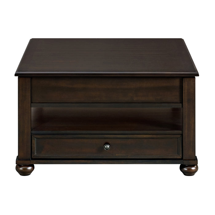 Wagner Square Lift-Top Coffee Table w/ Casters in Cherry - American Home Express Outlet (San Antonio, TX)