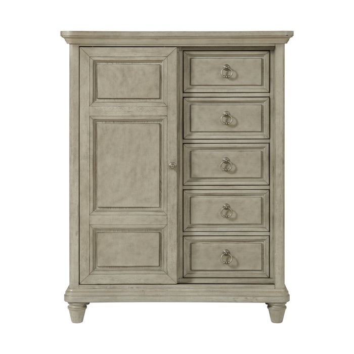 Whit-Ash 5-Drawer Door Chest in Light Grey - American Home Express Outlet (San Antonio, TX)