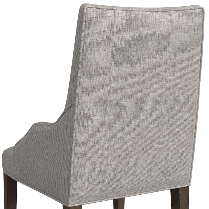 Yellowstone Dining Host Chair with Grey Fabric in Medium Brown (2 Per Carton) - American Home Express Outlet (San Antonio, TX)