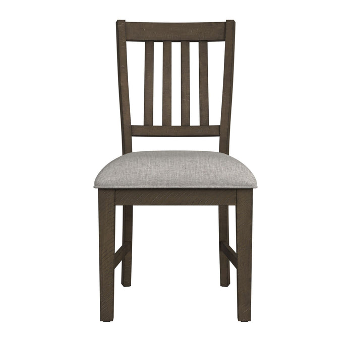 Yellowstone Dining Side Chair with Grey Fabric in Medium Brown (2 Per Carton) - American Home Express Outlet (San Antonio, TX)