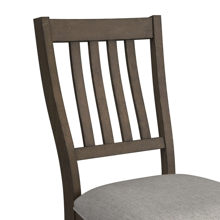Yellowstone Dining Side Chair with Grey Fabric in Medium Brown (2 Per Carton) - American Home Express Outlet (San Antonio, TX)