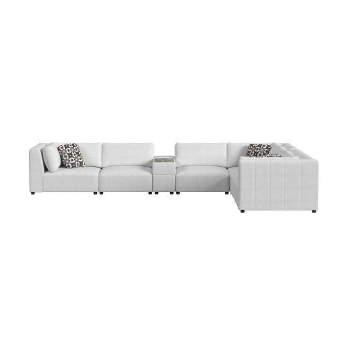 Zandara 7PC Modular Set in Olefin Beige with Pillows - American Home Express Outlet (San Antonio, TX)