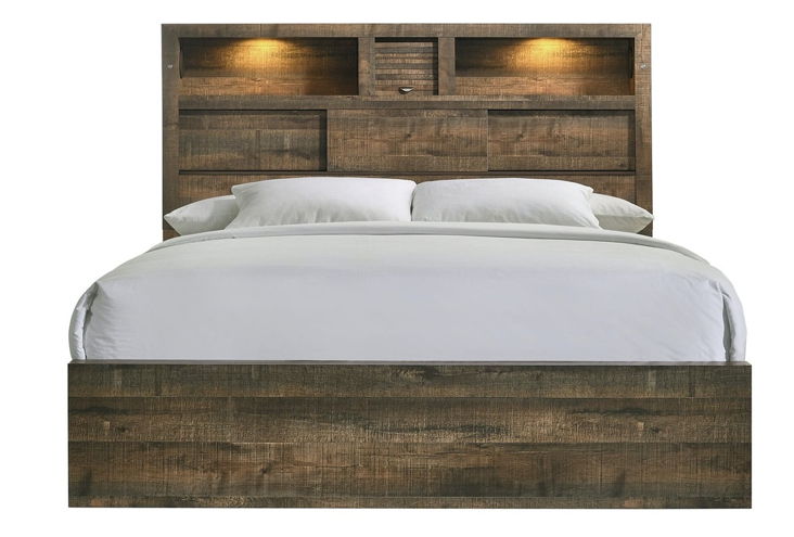 Elements International Bailey Queen Music Bed in Rich Warm Walnut BY520QB image