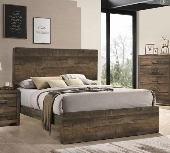 Elements International Bailey King Panel Bed in Warm Walnut BY500KB image
