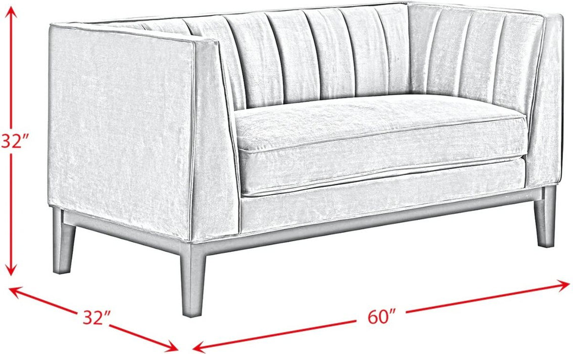 Elements International Calais Loveseat in Light Grey