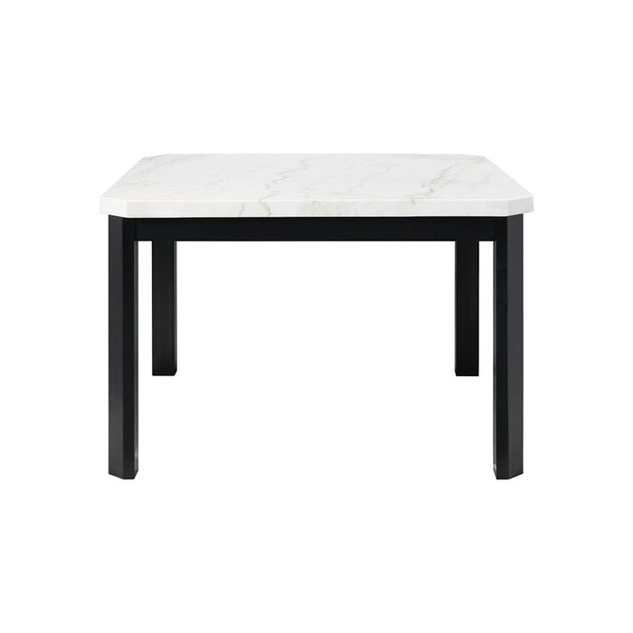 Elements International Francesca Counter Height Dining Table in White and Black