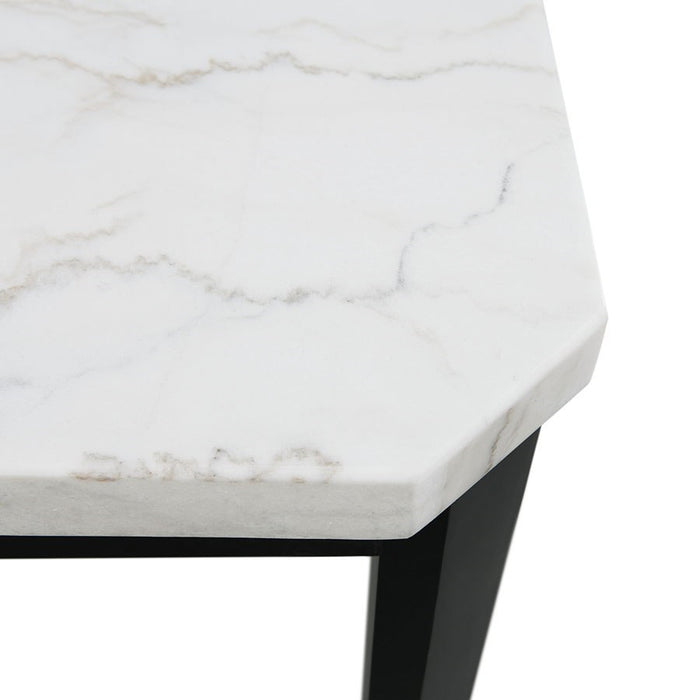 Elements International Francesca Counter Height Dining Table in White and Black
