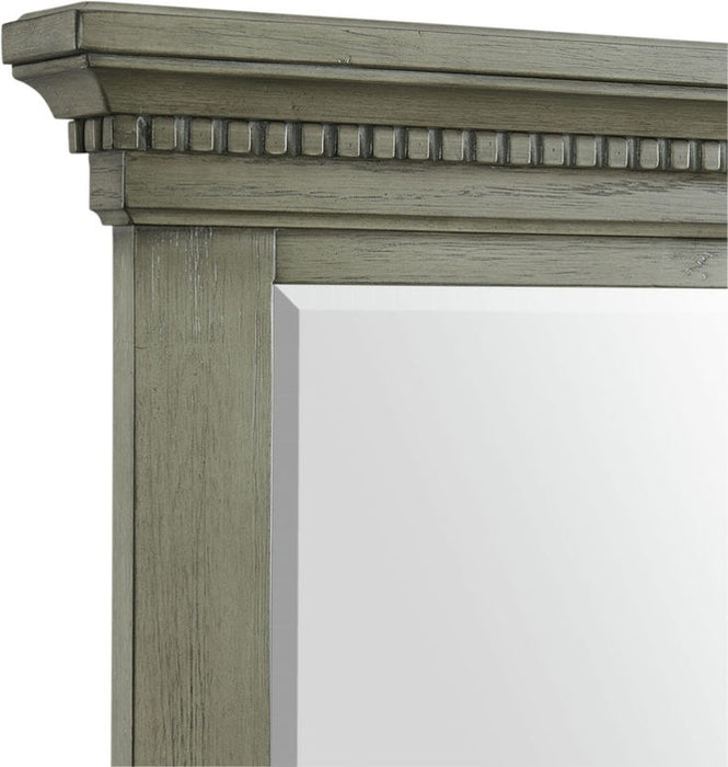 Elements International Crawford King Panel Bed in Gray