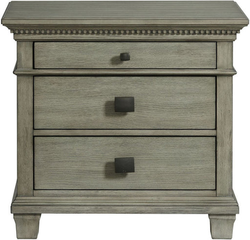 Elements International Crawford 3 Drawer Nightstand in Gray image