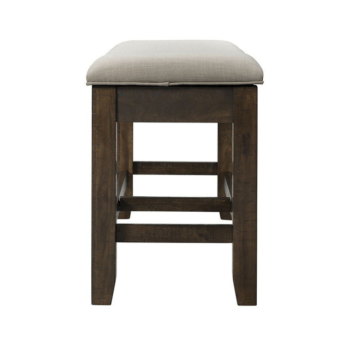 Elements International Colorado Counter Height Bench in Charcoal