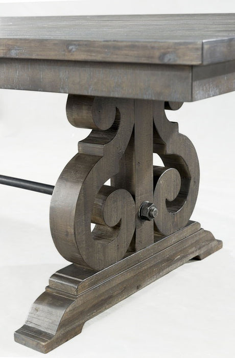 Elements International Stone Dining Table in Dark Ash