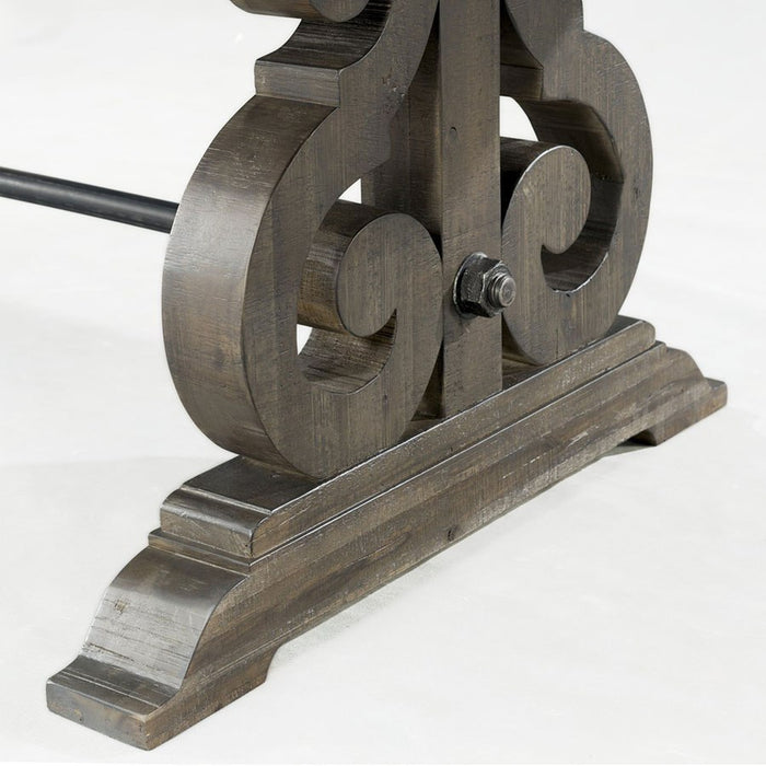 Elements International Stone Dining Table in Dark Ash