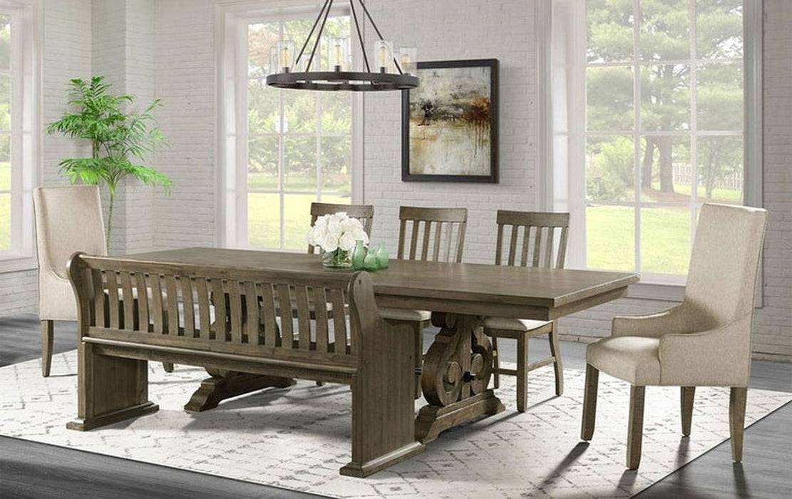 Elements International Stone Ladder Back Side Chair (Set of 2) in Grey