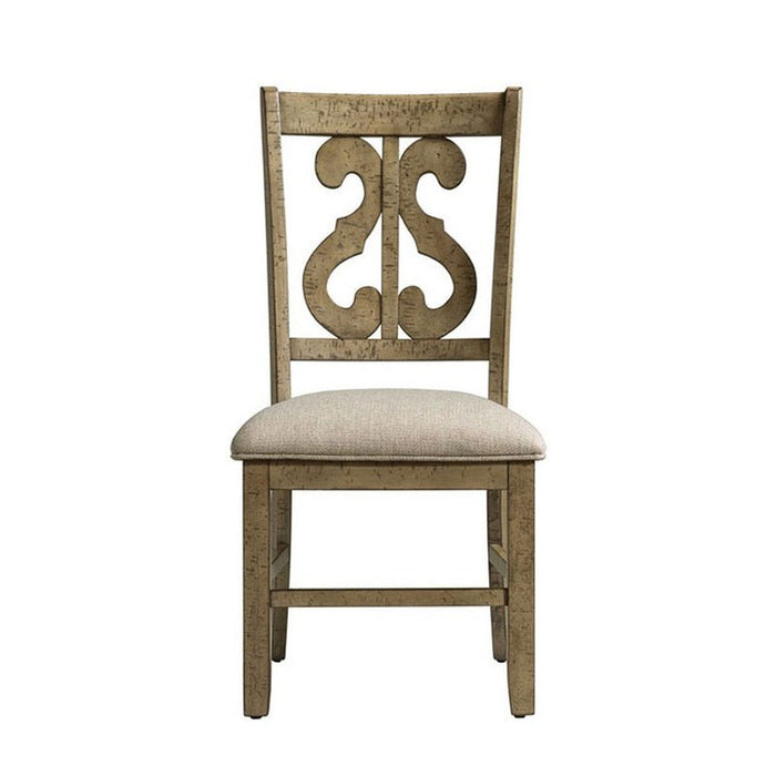 Elements International Stone Swirl Back Side Chair (Set of 2) in Grey image