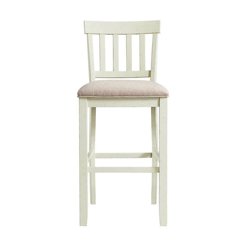 Elements International Stone 30 Inch Bar Slat Back Stool (Set of 2) in White image